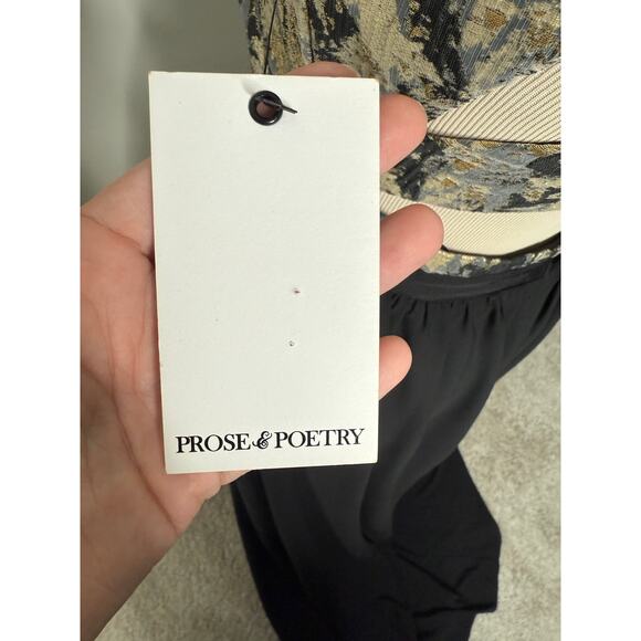 Prose & Poetry Black Gold Georgia Cutout Back Long Maxi Dress Formal Gown 4 NWT - Picture 4 of 9